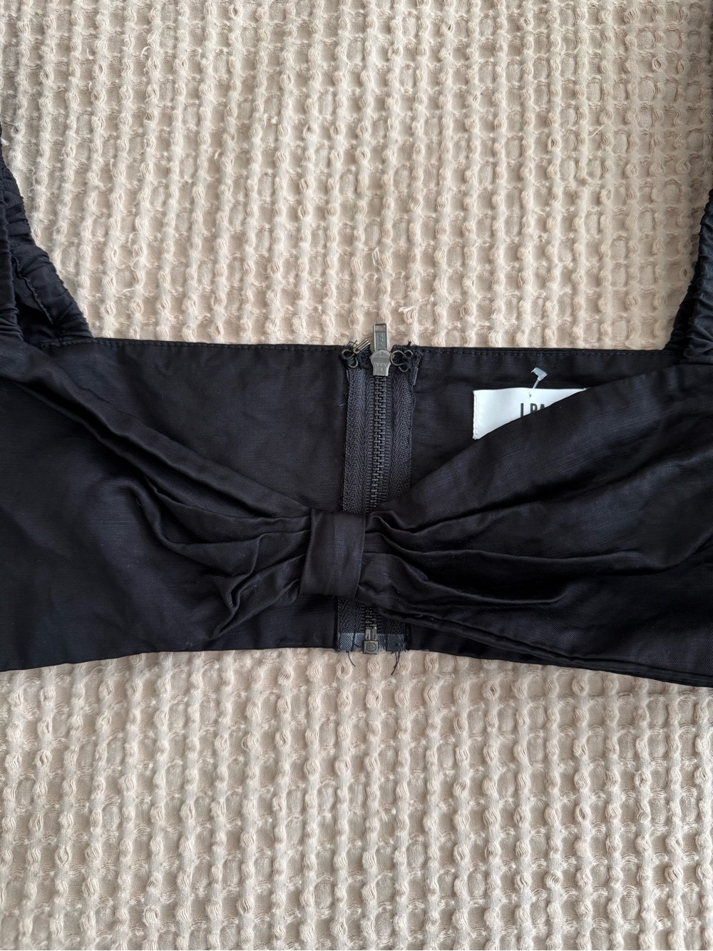 LPA Black Twist Front Puff Sleeve Crop Top M - Picture 3 of 6
